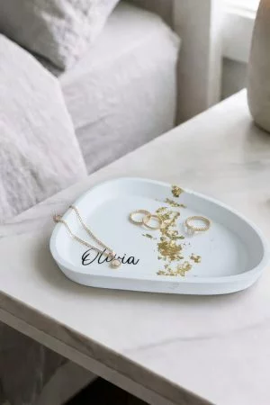 Molly's Boutique Personalised Gold Leaf Trinket Dish