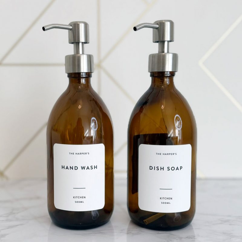 Molly's Boutique Personalised Dish Soap and Hand Wash Glass Bottles
