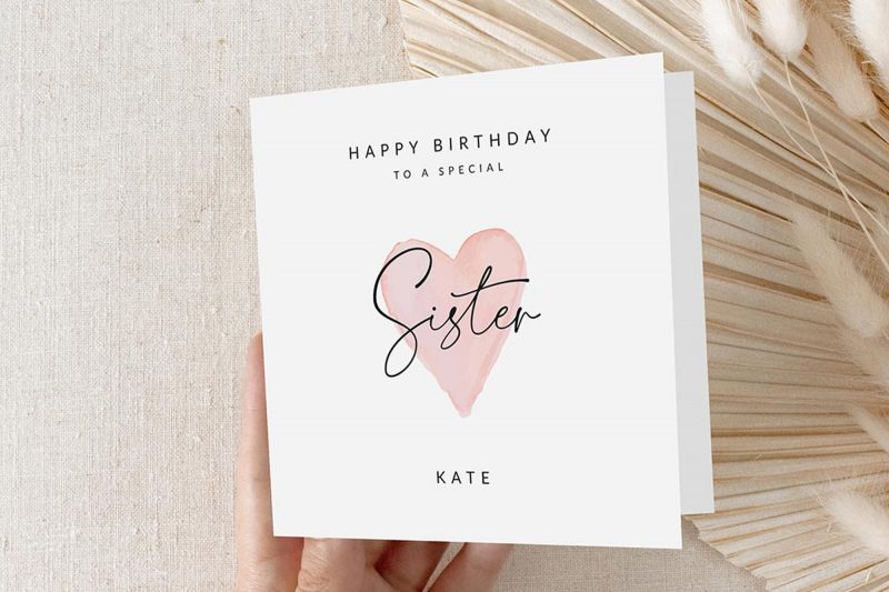 Mollys Boutique Personalised Sister Birthday Card