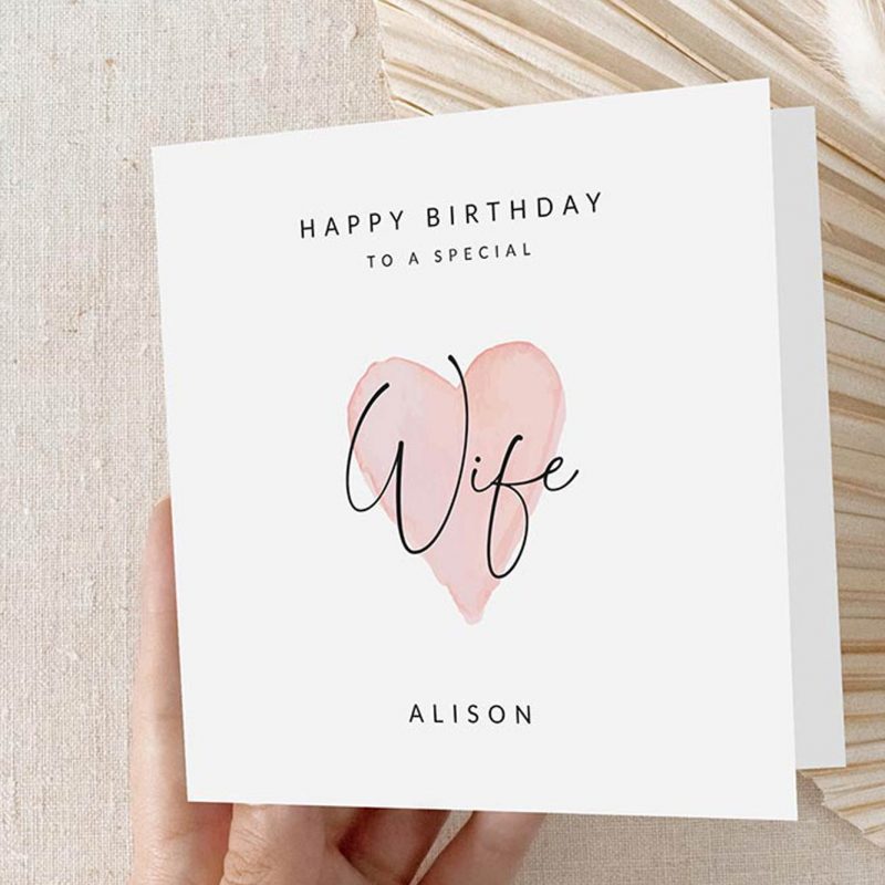Molly's Boutique Personalised 'Wife' Birthday Card