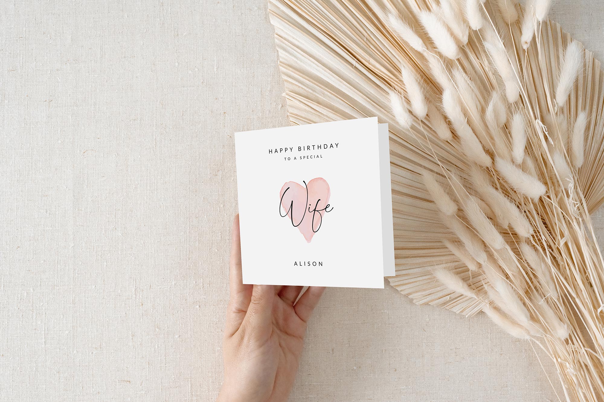 Molly's Boutique Personalised 'Wife' Birthday Card