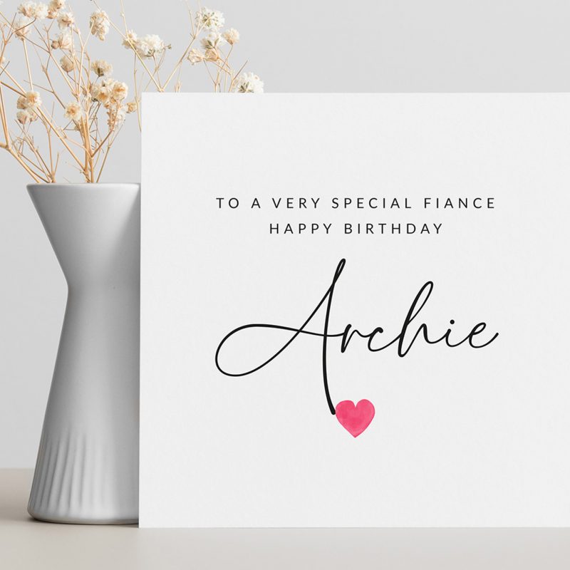 Molly's Boutique Personalised fiancé Birthday Card