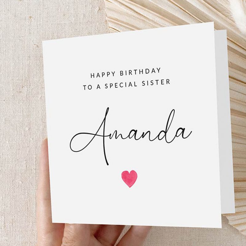 Molly's Boutique Personalised 'Sister' Birthday Card
