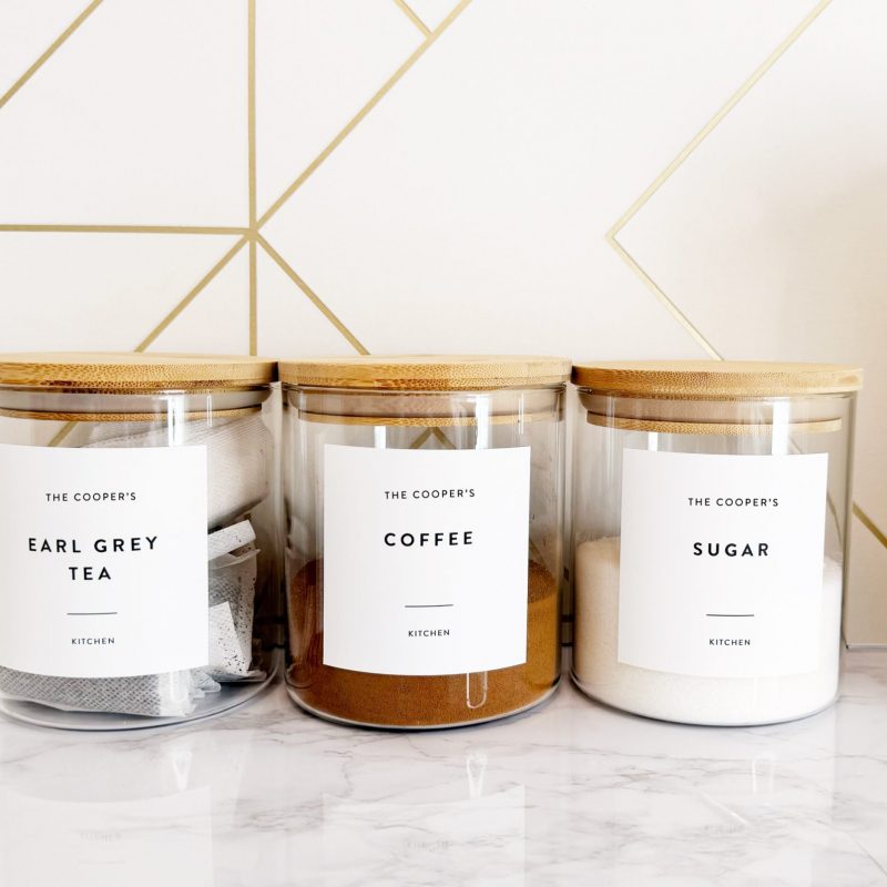 Molly's Boutique Personalised Tea/Coffee/Sugar Glass Storage Jars