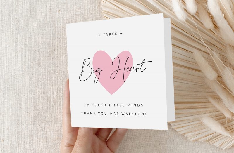 Mollys Boutique Personalised Thank you Teacher Card