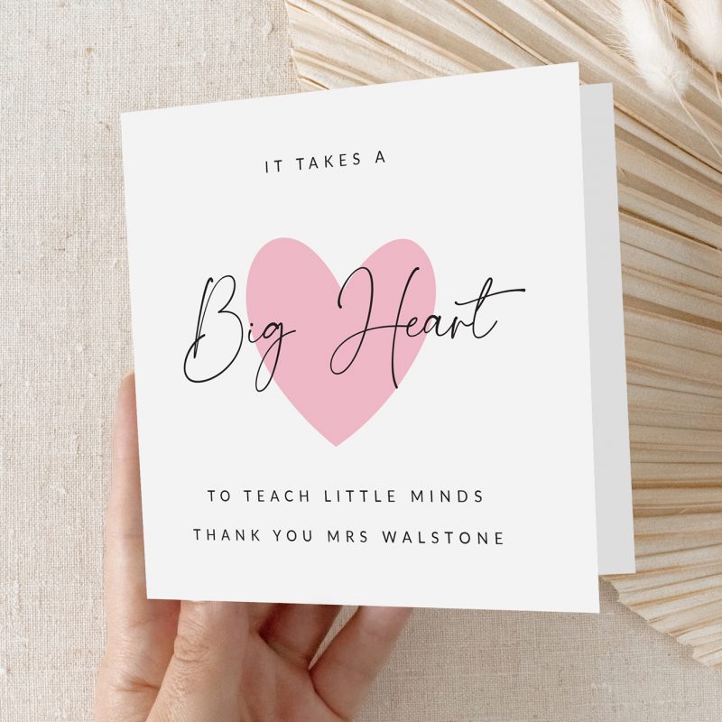 Molly's Boutique Personalised Thank you Teacher Card