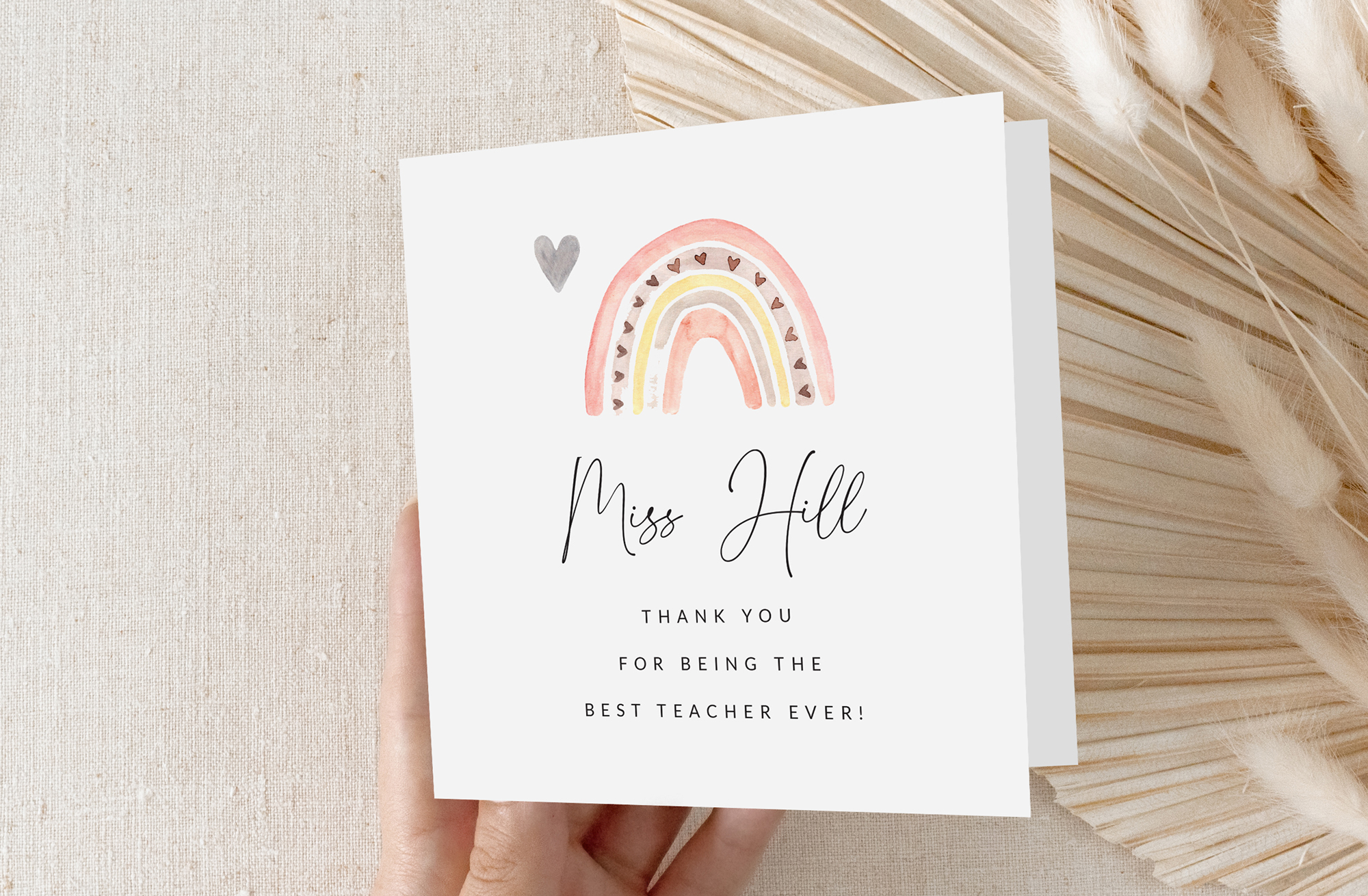 Mollys Boutique Personalised Teachers Thank you Card