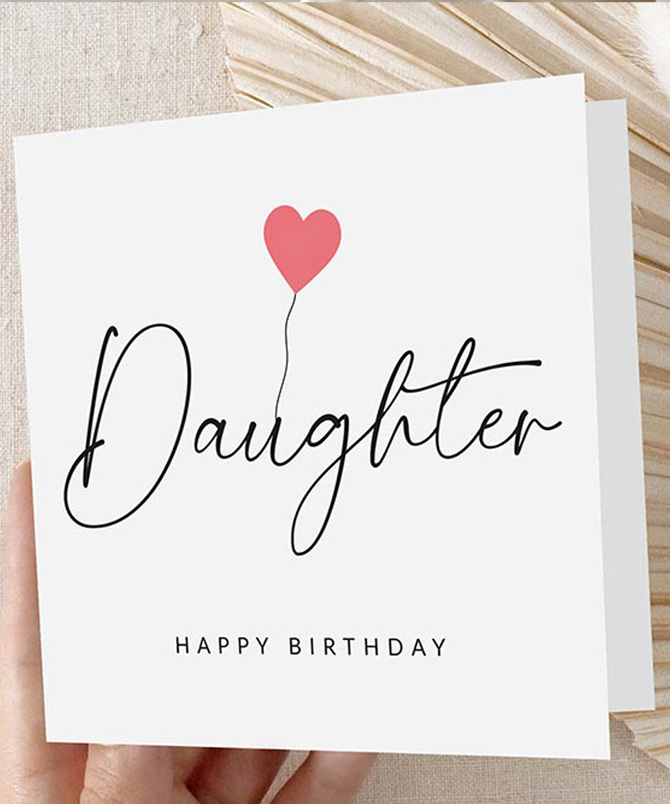 Molly's Boutique Personalised Daughter Birthday Card