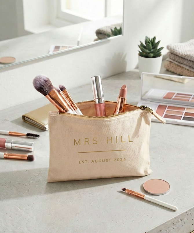 Personalised Bride-to-Be Make-up/Accessories Pouch - Image 2