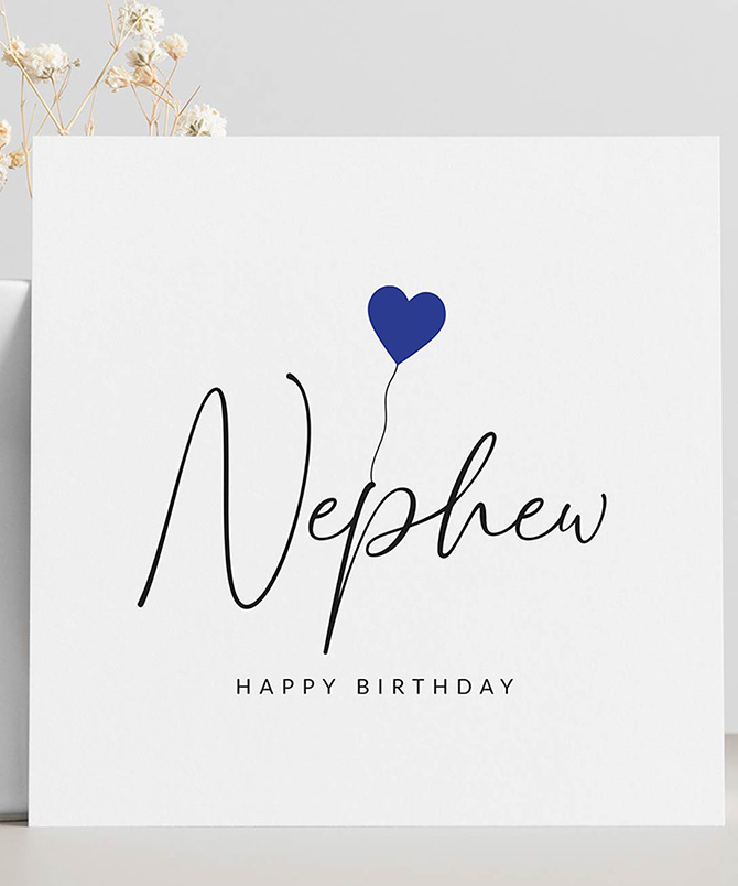 Molly's Boutique Personalised Nephew Birthday Card