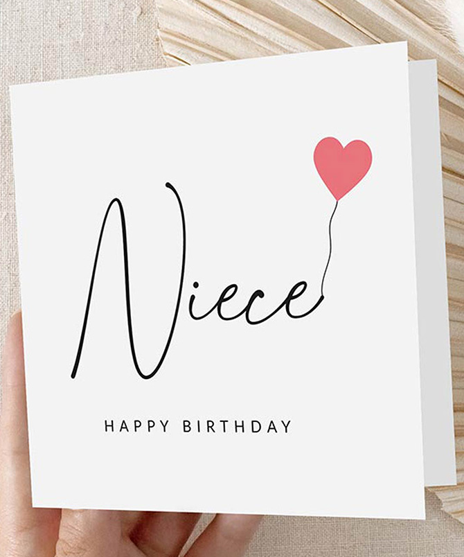 Molly's Boutique Personalised Niece Birthday Card