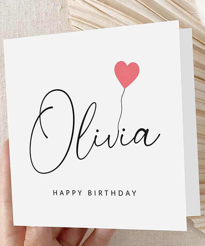 Molly's Boutique Personalised Birthday Card