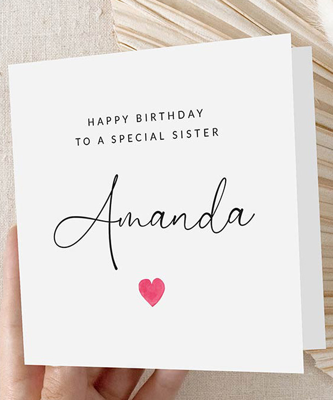 Molly's Boutique Personalised 'Sister' Birthday Card