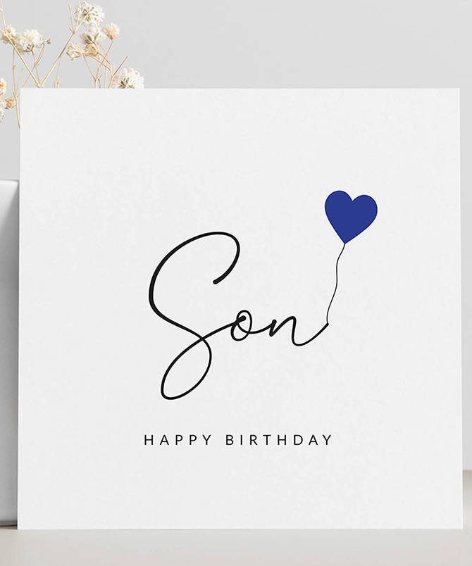 Molly's Boutique Personalised Son Birthday Card