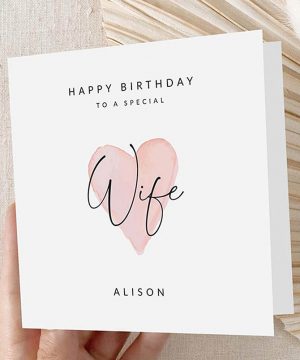 Molly's Boutique Personalised 'Wife' Birthday Card