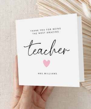 Molly's Boutique Personalised Teacher Card