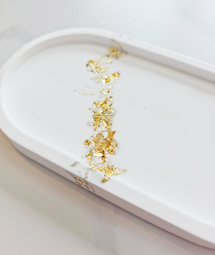 Personalised Oblong Gold Flake Trinket Dish - Image 2