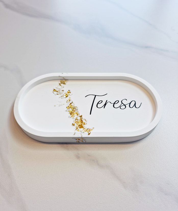 Personalised Oblong Gold Flake Trinket Dish - Image 5