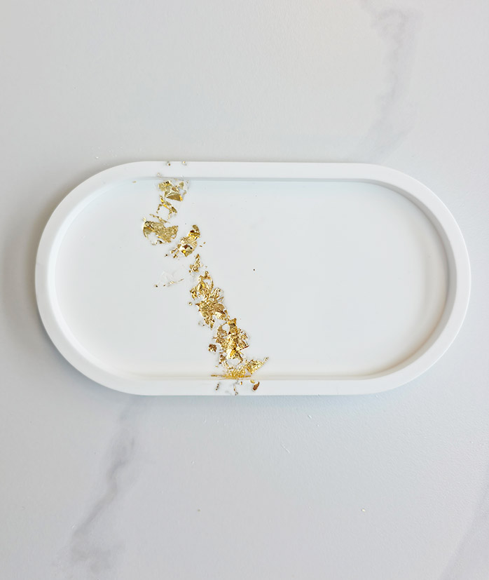 Personalised Oblong Gold Flake Trinket Dish - Image 3