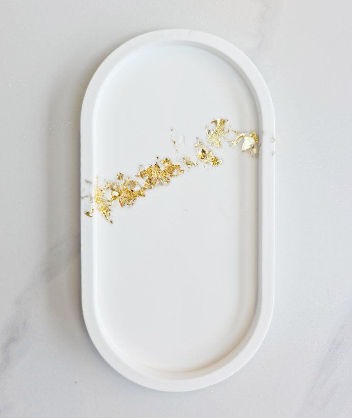 Personalised Oblong Gold Flake Trinket Dish - Image 4