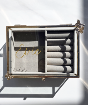 Molly's Boutique Personalised Glass Butterfly Jewellery Box
