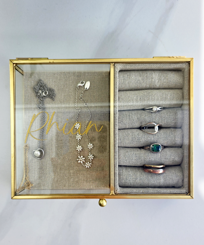 Molly's Boutique Personalised Glass Jewellery Box