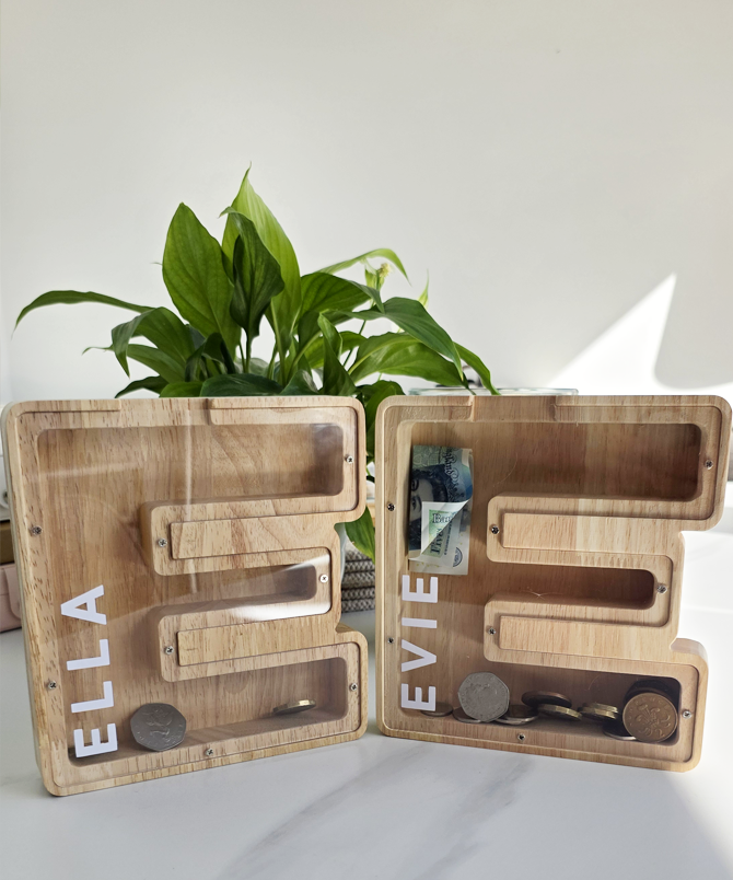 Molly's Boutique Personalised Kids Wooden Money Box